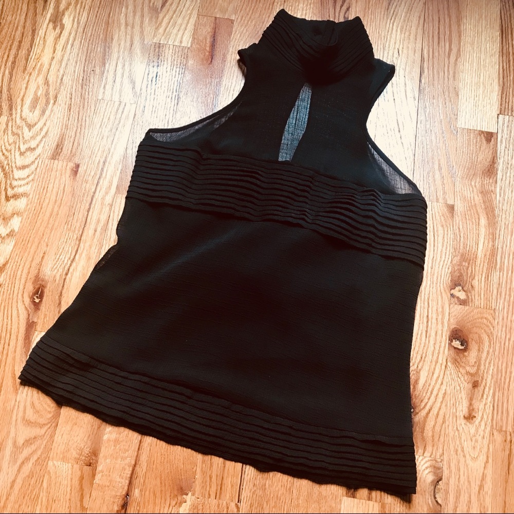 Karl Lagerfeld mock neck chiffon top
